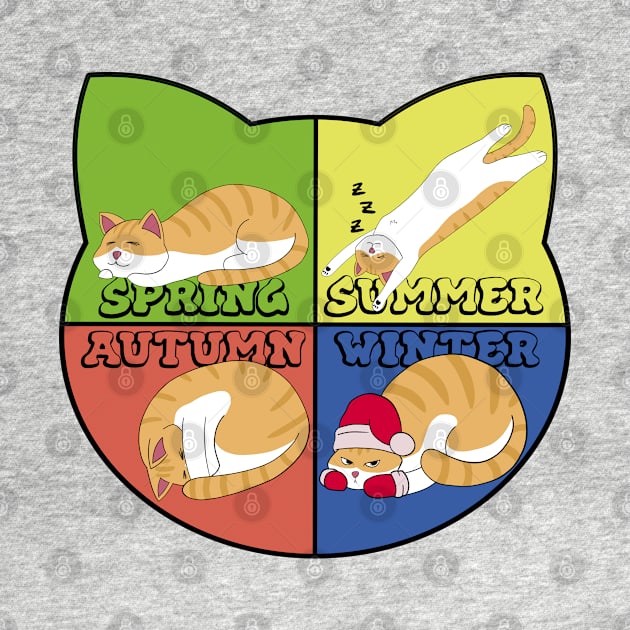 My cat in the four seasons -  The sleeping cat by Amgrize